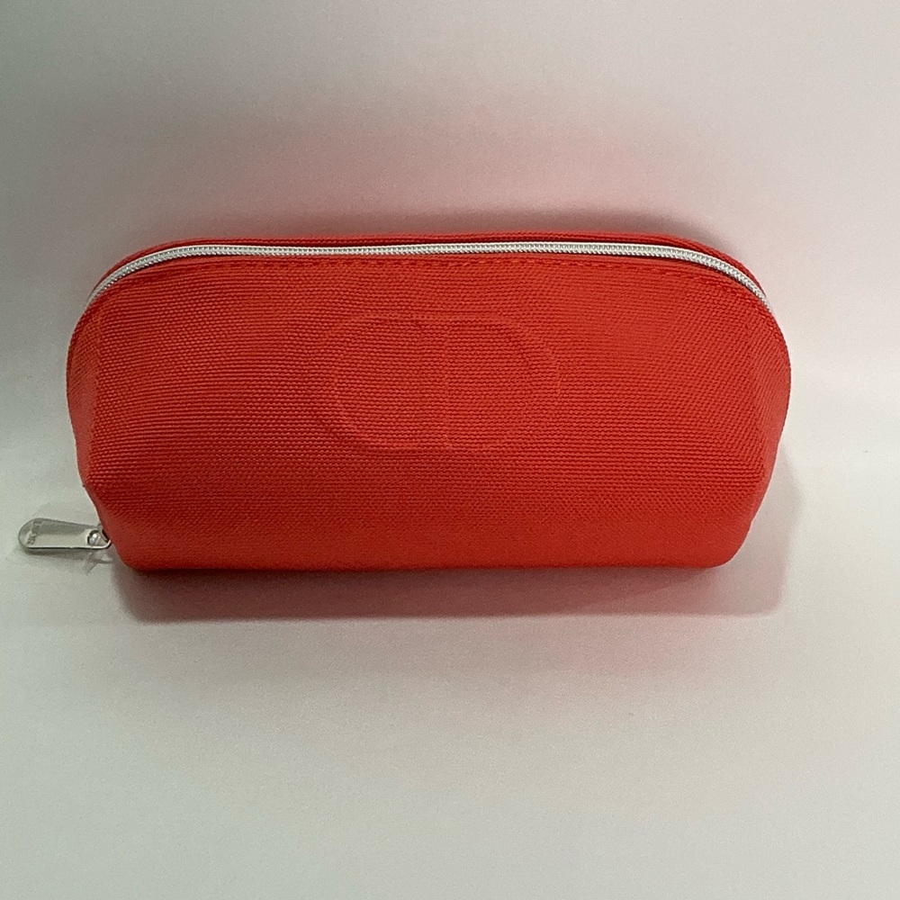 Christian Dior Red Canvas Zipper Pouch Cosmetic